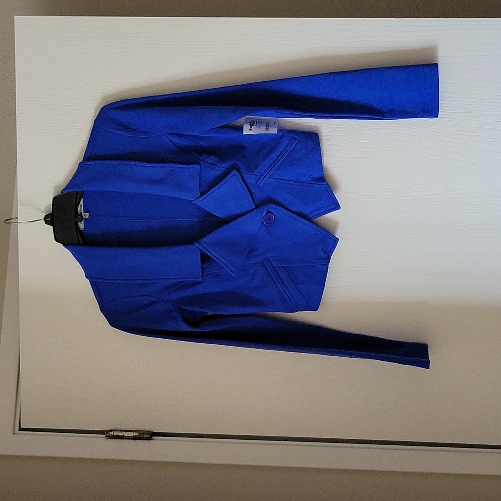Charlotte Russe Cropped One Button Blue Blazer